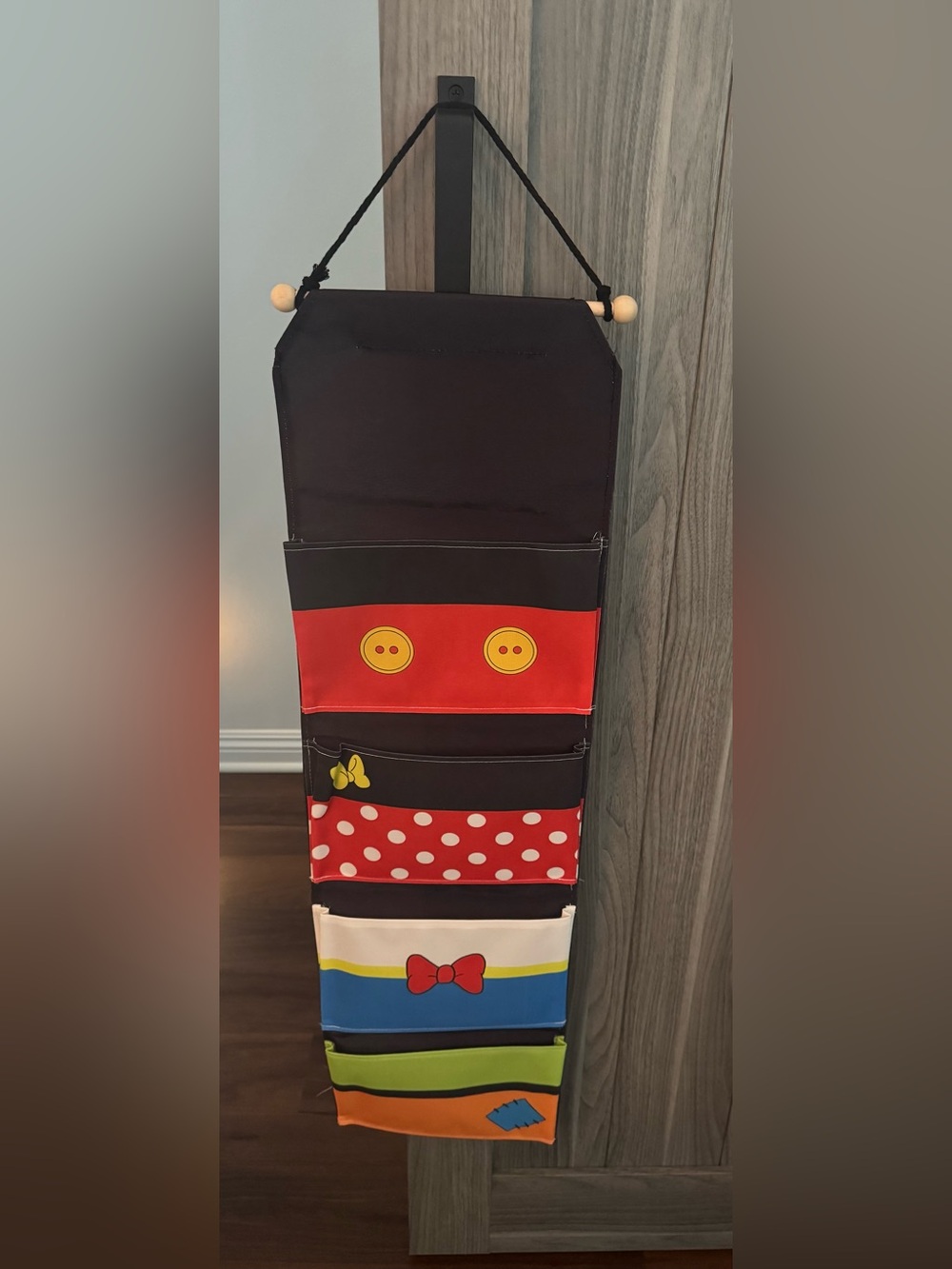 Disney-Inspired Hanging Organizer — Red, Black, White, Blue, Green, Orange